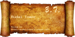 Budai Tomor névjegykártya